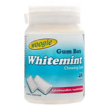 Bonbon Žvýkačky bez cukru, dóza 46 ks [Woogie, 64,4 g]
