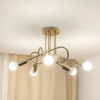 HELam Stropní světlo Oxford, zlatá, 5 žárovek, Ø 47 cm, kov zlato 5 x 15 W LED - Doprava zdarma