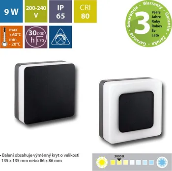 McLED ML-513.018.19.0 LED svítidlo Draco S, 9W, 3000K, IP65, černá barva