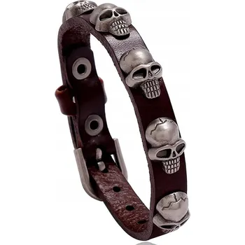 Náramek Náramek Small Skull - Tmavě Hnědá KP-33406