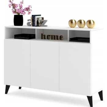 Komoda Komoda, vitrína, TV stolek do obýváku LUNA 3D SKANDI 135 Bílý Mat