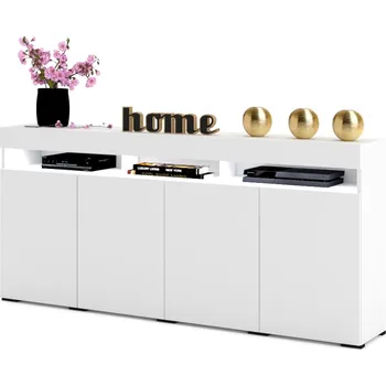 Komoda Komoda Krak Meble Luna 4D, 179,2 x 33,8 x 90,1 cm, bílá