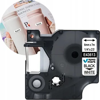 Pásek do tiskárny Páska do DYMO D1 43613 6mm/7m bílá/černý tisk pro LM LabelManager S0720780