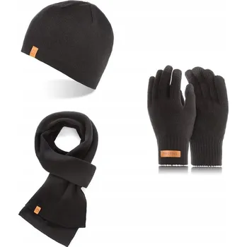 Čepice Brødrene sada: čepice, rukavice, šála, univerzální velikost, černá