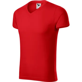 Pánské tričko SLIM FIT V-NECK, červená
