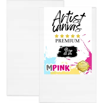 Obraz Sada 2x Malířské Plátno 60x100 cm Bílé plátno Ideální pro malování