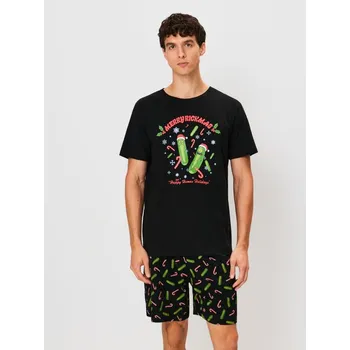 Pánská mikina Sinsay - Bavlněná dvoudílná pyžama s potiskem Rick and Morty - černá - 994EL-99X - 994EL-99X-M