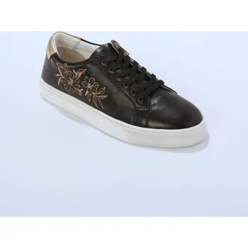 Dámské tenisky Tenisky s výšivkou a zipem černá 41