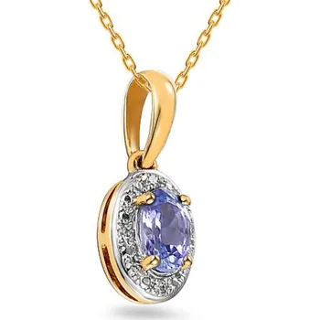 Přívěsek Přívěsek s tanzanitem 0,300 ct a diamanty IZBR091P + dárkové balení LUXUS zdarma