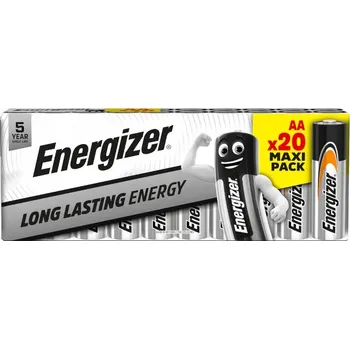 Článková baterie Alkalická baterie Energizer AA (R6) 20 ks