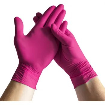 Pracovní rukavice Nitrilové rukavice NITRIL IDEAL, 100 ks, růžové, růžové