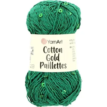 Příze Yarnart Cotton Gold Paillettes 7114 zelená
