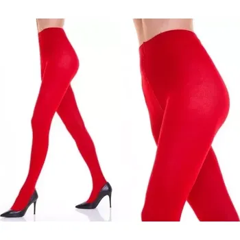 Dámské punčochy Dámské punčocháče Velvet Cotton 120 DEN - 5 (XL) / červená