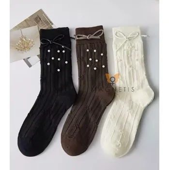 Dámské ponožky Dámské ponožky Ribon and Pearls - 35-40 / černá