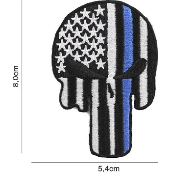 Nášivka Textilní nášivka Fostex USA Punisher Blue Thin Line - barevná