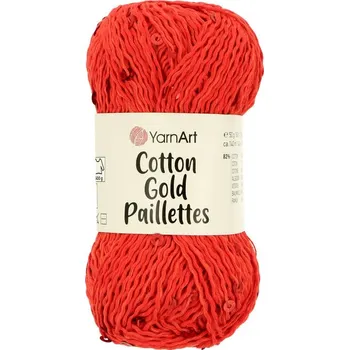 Galanterie Yarnart Cotton Gold Paillettes 7115 červená