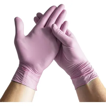Pracovní rukavice Nitrilové rukavice NITRIL COMFORT, 100 ks, růžové, růžová