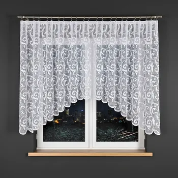 Záclona Dekorační oblouková krátká záclona na žabky LEOKADIA bílá 350x135 cm MyBestHome