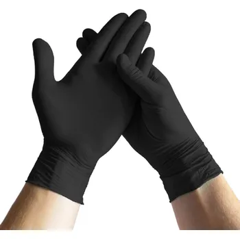 Pracovní oblečení Nitrilové rukavice NITRIL IDEAL, 100 ks, černé, černá