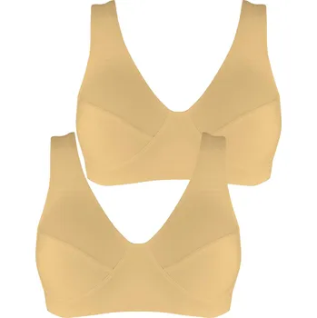 Podprsenka Bavlněná podprsenka bez kostic Lidka - 2 kusy 105D béžová