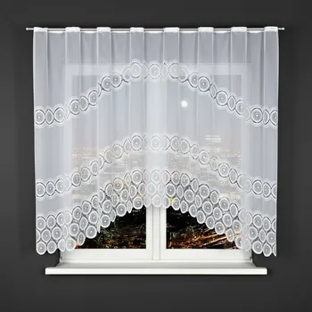 Záclona Dekorační oblouková krátká záclona na žabky nebo garnýž MARIA 160 bílá 250x160 cm MyBestHome