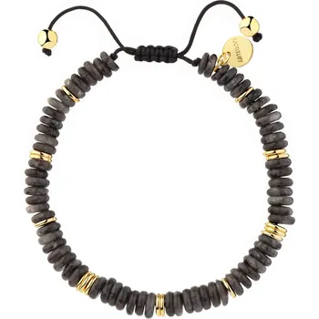 Náramek Pozlacený náramek z mosazi s labradority - AR542-0067