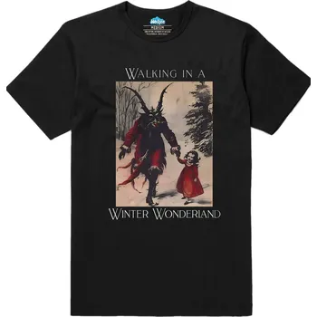 Pánské tričko Pánské tričko Procházka s Krampusem v Zimní říši divů (Velikost: L, Barva: Černá)