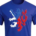 Tričko Česká republika Lev a vlajka - velikost 146, Barva Modrá