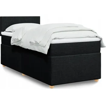 Postel Čalouněná jednolůžková postel VidaXL 100x200 cm, černá