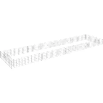 Vyvýšený záhon Gabionový vyvýšený záhon pozinkovaná ocel 400 x 100 x 20 cm IM_151314