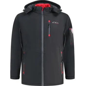 D555 bunda pánská FRETWELL softshell nadměrné velikosti 4XL černá