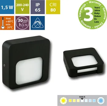 McLED ML-517.006.19.0 LED svítidlo Ursa S, 1,5W, 4000K, IP65, černá barva