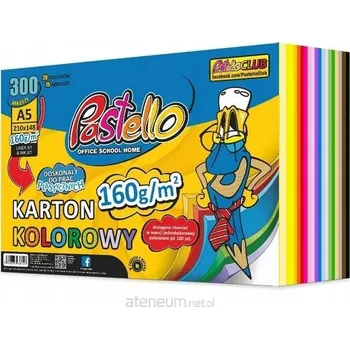 Papír pro tiskárny Kancelářský papír A5 160g, mix barev, 300 listů, 20x15 cm, Pastello