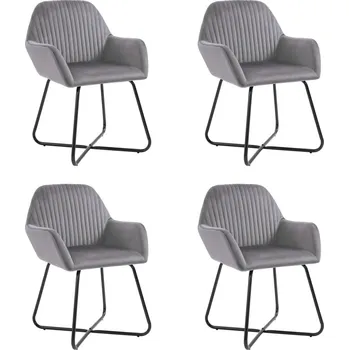 Jídelní židle Jídelní židle 4 ks šedé samet IM_277009