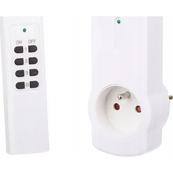 Elektrická zásuvka Dálkově ovládaná zásuvka IP20 dosah 150m Bílá