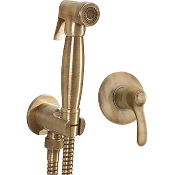 Vodovodní baterie SAPHO Podomítková baterie s bidetovou sprškou Retro, bronz KI41B-01