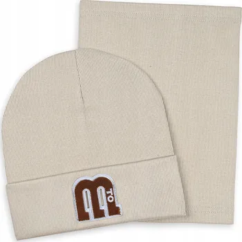 Čepice DĚTSKÁ SOUPRAVA JARNÍ PODZIMNÍ ČEPICE + NÁKRČNÍK ŽEBROVANÁ BAVLNA 52-56