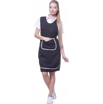 Kuchyňská zástěra Dámská praktická zástěra Ola s kapsou Klokanka černá