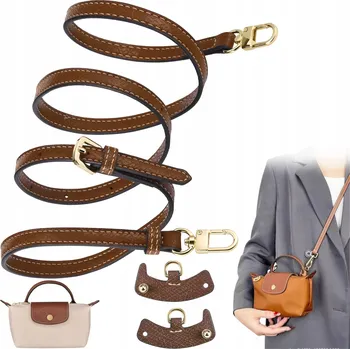 PÁSEK NA KABELKU PŘES RAMENO KOŽENÝ, DĚROVANÝ, NASTAVITELNÝ, ÚZKÝ, UNIVERZÁLNÍ