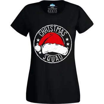 Dámské tričko Dámské tričko Vánoční parta Christmas Squad (Velikost: XXL, Barva: Černá)