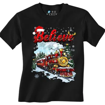 Chlapecké tričko Dětské tričko Polární expres na Severní pól (Velikost: 5-6, Barva: Černá)