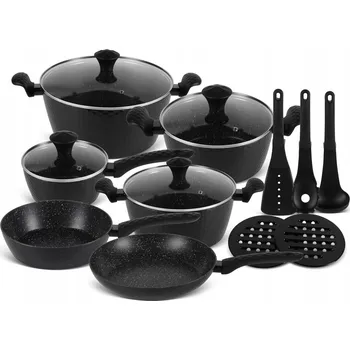 Sada nádobí FUNKČNÍ SADA HRNCŮ 15 ks. MRAMOROVÉ HRNCE INDUKCE EDENBERG 5634