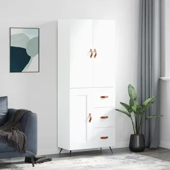 Příborník do zásuvky Skříň highboard bílá 69,5 x 34 x 180 cm kompozitní dřevo IM_3195987