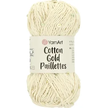 Galanterie Yarnart Cotton Gold Paillettes 7103 máslová
