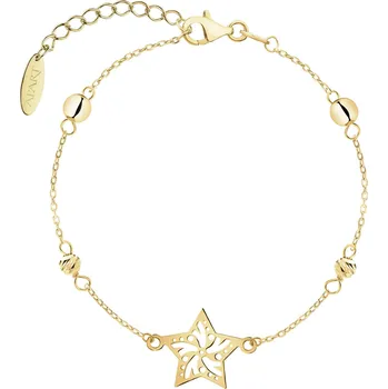 Náramek Stříbrný náramek - hvězdy, kuličky - AP543-6389