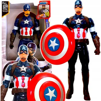 Figurka KAPITÁN AMERIKA VELKÁ POHYBLIVÁ FIGURKA + ŠTÍT AVENGERS SVÍTÍ ZVUK 30 CM