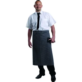 Pracovní zástěra Zástěra do pasu 0058, černobílý proužek, černobílý proužek, VS182