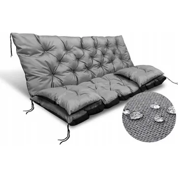 Polštář Sada Zahradní Polštář 120x60x50 cm na Lavičku Houpačku Voděodolná Šedá