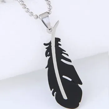 Náhrdelník Náhrdelník Simple Feather - Černá KP-34160