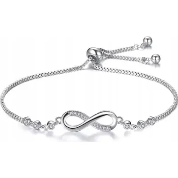 Náramek Stříbrný náramek osmička nekonečno zirkony ocel